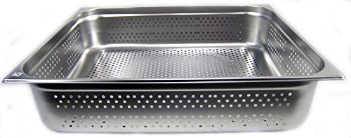 Airbrush-City GN 2/1 - Recipiente gastronorm (acero inoxidable, 43,4 L, profundidad 150 mm, perforado)