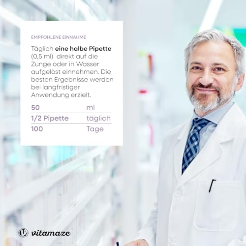 Biotin Tropfen mit EMULDROP Technologie für maximale Aufnahme 100 Tage (50 ml) vegan und sublingual für Haare Haut und Nägel ohne Konservierungsstoffe