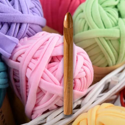 Koautios 2X Wooden Crochet Hook, Knitting Pin for Crochet Lovers, Comfort Grip Weaving Tool Crocheting Hook for Scarf Sweater Blanket