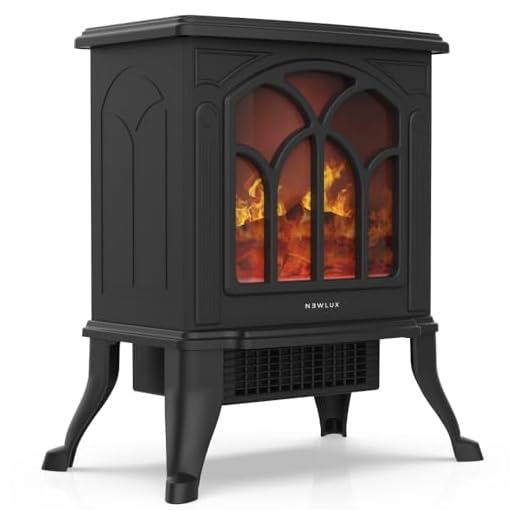Chimenea Eléctrica Classic Flame, Calefactor Cerámico Termoventilador Llama Decorativa, Chimenea portátil, Termostato, 2 Niveles, Sensor Seguridad Sobrecalentamiento, 750/1000W, 355x465x250mm