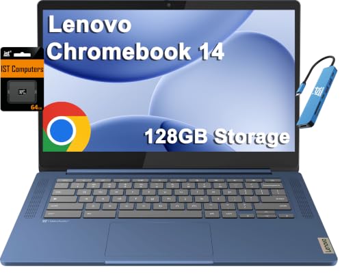 Image of Lenovo Chromebook 14 Laptop, MediaTek Kompanio 520, 4GB RAM, 128GB Storage