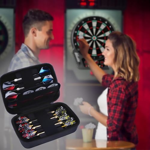 Hard Shell Dart Protection Case for 12 Steel Tip Darts and Accessories, Shockproof and Water-Resistant EVA Material, Double Zipper Large Capacity Design, Unisex Professional Dart Kit — view 6