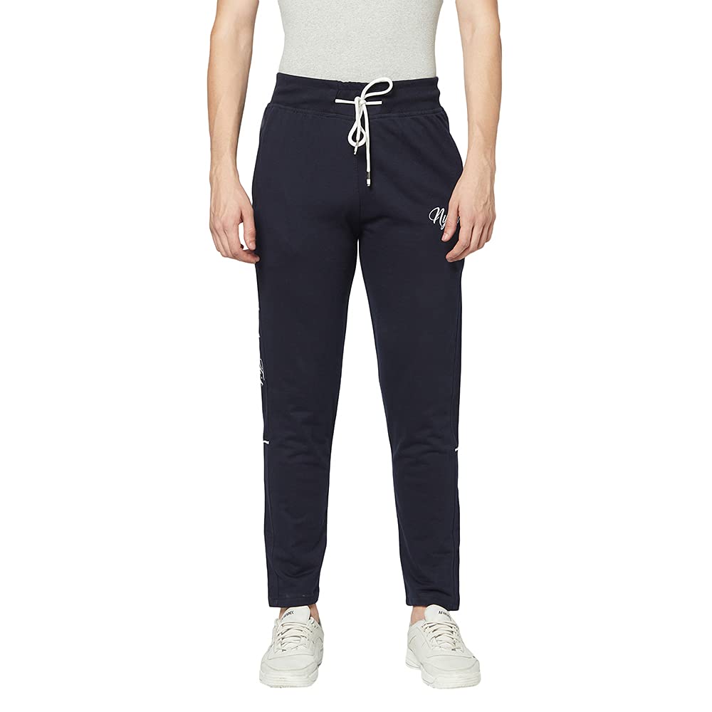 Men's Solid Cotton Blend Regular Fit Pyjama -Navy (Size XL)-image-18