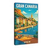 Póster de Gran Canaria en lienzo, decoración de dormitorio, paisaje, oficina, habitación, regalo, 40 x 60 cm