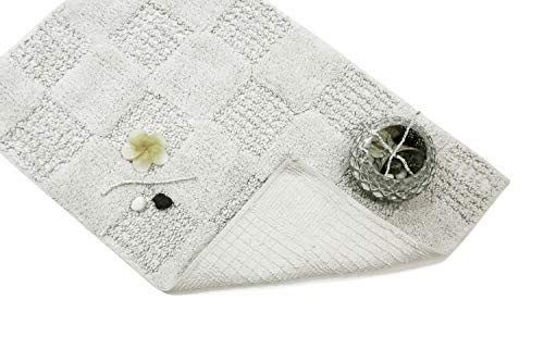 Woven St. Cotton Bath Mat - 21" X 34" Ivory Super Soft, Absorbent Machine Washable Bathroom Rugs (Light Grey, 21"X34" Waffle) #TOP3