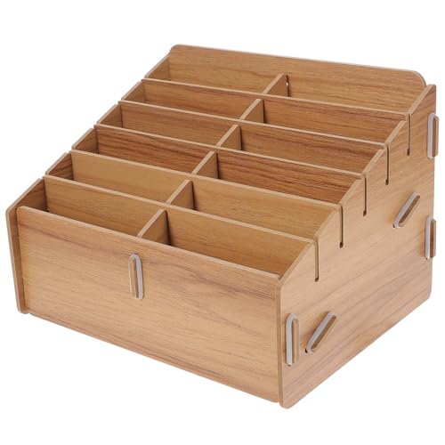 MUSISALY Caja de Almacenamiento para Cartas de Juego de Madera de Nogal 12 Compartimentos Organizador Portátil para Naipes Estuche Compacto para Tarjetas de Juegos y Clasificación en
