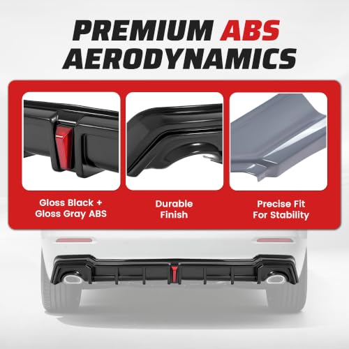 ALMULOO Rear Bumper Diffuser Splitter Compatible with 2022-2024 Honda Civic 4 Door Sedan Models Only Lower Bumper Lip Splitter Valance Spoiler Plastic(ABS) Painted Gloss Black+Gloss Gray by ALMULOO - Used condition - Image 5
