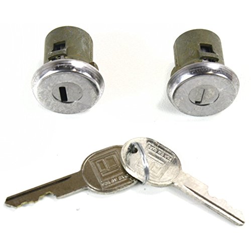 Evan-Fischer Door Lock Cylinder compatible with Pontiac Delta 88 65-91 Chrome Set of 2 Keys Included