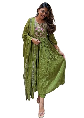 Kurti indien en coton imprimé avec son pantalon et dupatta en malmal raffiné