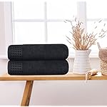 GLAMBURG 100% Cotton 2 Pack Oversized Bath Towel Set 28x55 Inches, Ultra Soft Highly Absorbant Compact Quickdry & Lightweight Large Bath Towels, Ideal for Gym Travel Camp Pool - Black - Image 4