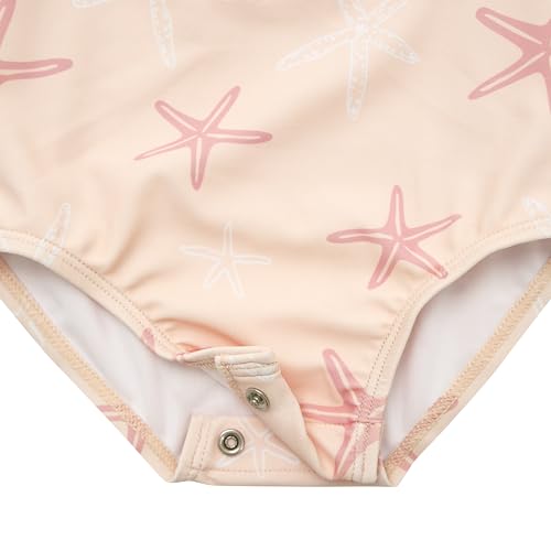 Image of Gerber Baby Girls' Toddler Long Sleeve One Piece Rashguard Swimsuit