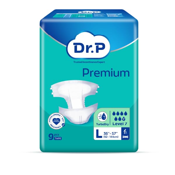 Dr.P Premium Level 7 Adult Tape Diaper L Size (9 Pieces)