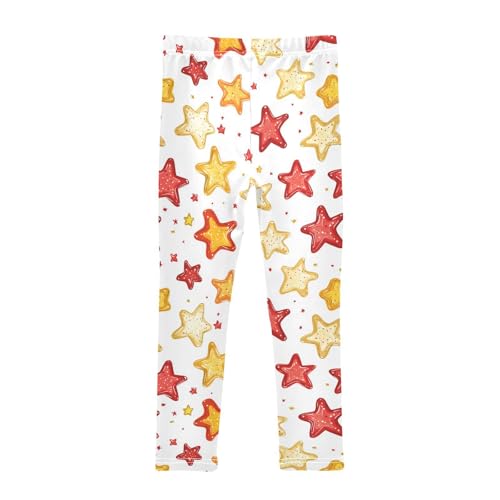 ZZKKO Girls Leggings Christmas Star Cookies Toddler Girls Clothes Leggings for Girls Toddler Girls Leggings 3-4T2