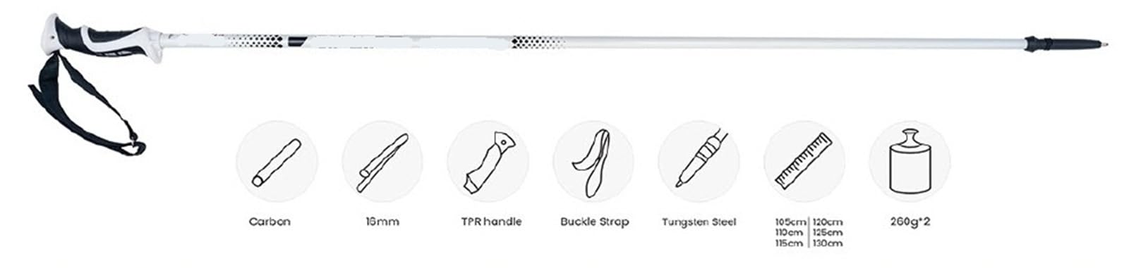 Compatible avec Les bâtons de Ski de Fond FLORUIT en Alliage d'aluminium et en Fibre de Carbone, équipement de Ski Durable