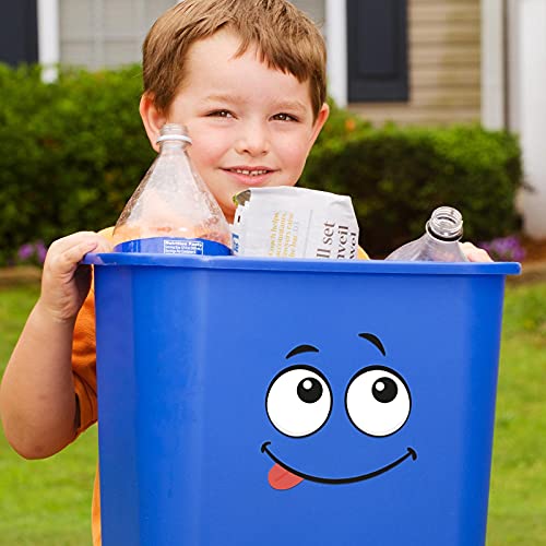Nezyo 4 Blätter Mülltonnen Aufkleber Mülltonnenaufkleber Wetterfest Großes 21 x 30 cm Sticker für Mülltonne Karikatur Ausdrücke Mülleimer Aufkleber Augen und Mund für Kühlschrank Eimer Wand