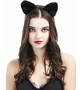 Catery Cute Cat Ears Headbands Black Plush Bunny Ear Headband Headpieces Women Party Hair Accesso...