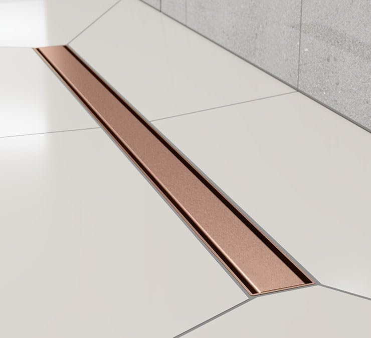 See full amazon price history chart for Aquieen 24" x 4" Brushed Rose Gold Tile/Marble Insert Shower Channel Water Drainer for Bathroom with Anti-Foul Cockroach Trap Grade SS 304 - Matte (Brushed Rose Gold - Side Hole) Aquieen 24" x 4" Brushed Rose Gold Tile/Marble Insert Shower Channel Water Drainer for Bathroom with Anti-Foul Cockroach Trap Grade SS 304 - Matte (Brushed Rose Gold - Side Hole) (B0CMZKFSYT) Amazon Price History, Amazon Price Tracker