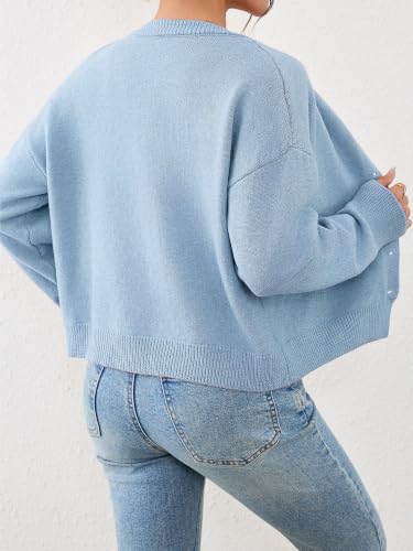 Image of Ibeauti Cropped Cardigan Sweaters for Women 2026 Trendy Spring Y2k Outfit Long Sleeve Button up Open Front Short Knit Sweater