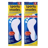 LND Gifts Sports Insoles - 4 Pairs Insoles for Men, Insoles for Women, Insoles for Kids - Shock Absorbing, Ideal for Running, Football Boots, Shoes, Trainers. Unisex Size 3-11, Cut to Size