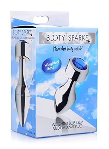 Butt plug en aluminium cristal bleu taille moyenne pour couple - 5