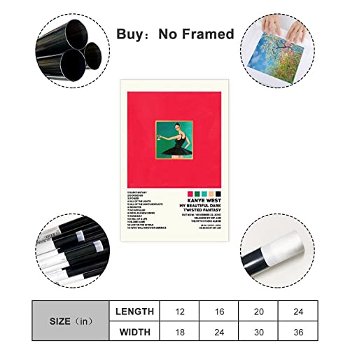 Dianshang Kanye Posters My Beautiful Dark Twisted Fantasy Album Cover Canvas Poster Cool Wall Decor Art Print Posters For Room Aesthetic Unframe:16X24Inch(40X60Cm) #TOP1