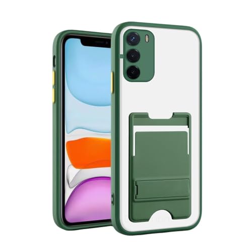 Image of Case Creation for Poco M3 Pro 5G Case with Stand [Military Drop Protection] [3 Stand Built-in Kickstand] Shockproof Slim Translucent Matte Card holder for Xiaomi Poco M3 Pro 5G Phone Case -Olive Green