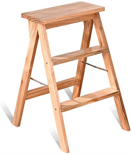 Taburete de escalera plegable en madera maciza para el hogar 2