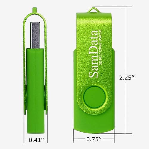 Image of 128GB USB Flash Drives 1 Pack 128GB Thumb Drives Memory Stick Jump Drive with LED Light for Storage and Backup (1 Pack Green)