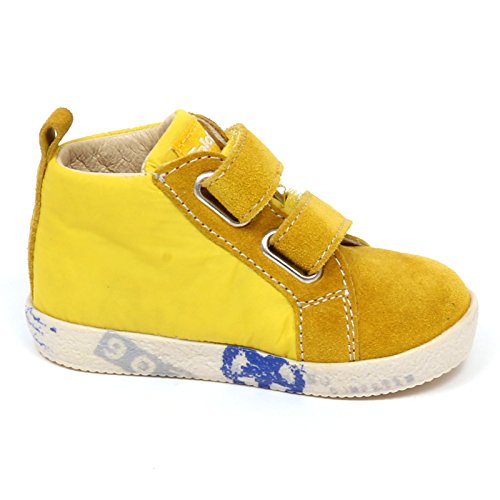 Sneaker bimbo giallo Falcotto anti-glissade pour sécuriser les pas de bébé boy