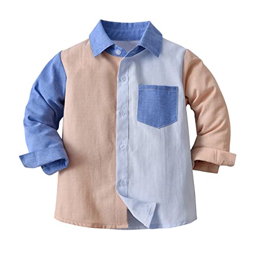 1 to 5 Years Kids Windproof Tops Toddler Boys Long Sleeve Shirt Tops Coat Outwear For Babys Clothes Patchwork