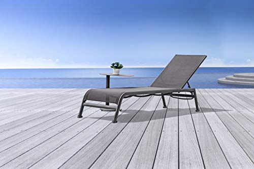 Whiteline Modern Living ST1608-GRY Colton Contemporâneo interno/externo em alumínio cinza superior e
