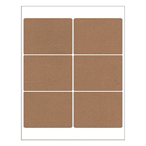 30 Large Beer Bottle Kraft Printable Labels, 4x3 inches