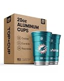 Top Cup NFL Miami Dolphins Aluminum Party Cups, 20oz, 20 Count