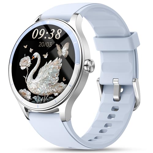 Smart Watch for Women, Ladies & Men, 1.27'' Fitness Watch [41mm case] with Call Receive/Dial, Heart Rate/Stress/Sleep Monitor, AI Voice, IP68 Waterproof Smartwatch with Calculator, Calendar, Games