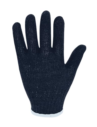 Image of FRONTIER FT605 100% Cotton Knitted Safety Gloves | PVC Dots in Palm for Advanced Grip | Hand Protection with Comfort & Dexterity | Pack of 20