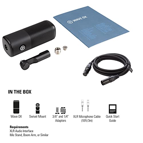 Elgato Wave DX with Cable - Dynamic XLR Microphone with 10ft/3m XLR Cable, Speech optimised for Podcasting, Streaming, Broadcasting, No Signal Booster Required, Works with Any Interface, PC/Mac - image 8
