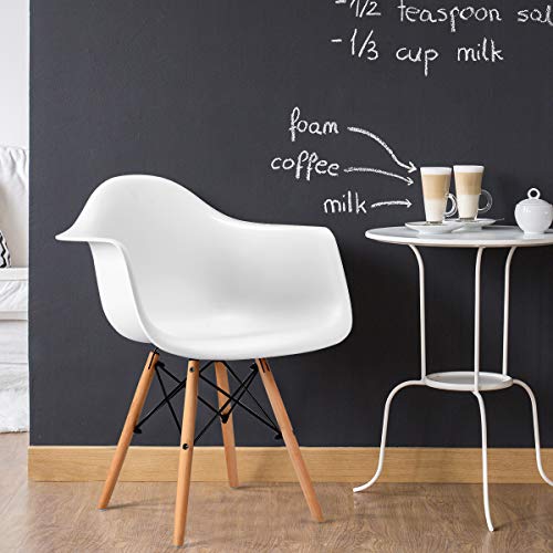 Giantex Set Of 2 Dining Chairs, With Beech Wood Legs, Max Load 330 Lbs, Easy To Put And Clean, Classic Modern Mid Century Dining Room Chairs For Living Room, White #TOP3