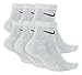 Nike Everyday Plus Cotton Cushioned Dri-Fit Ankle Socks (6 Pair) (White/Black, Medium)