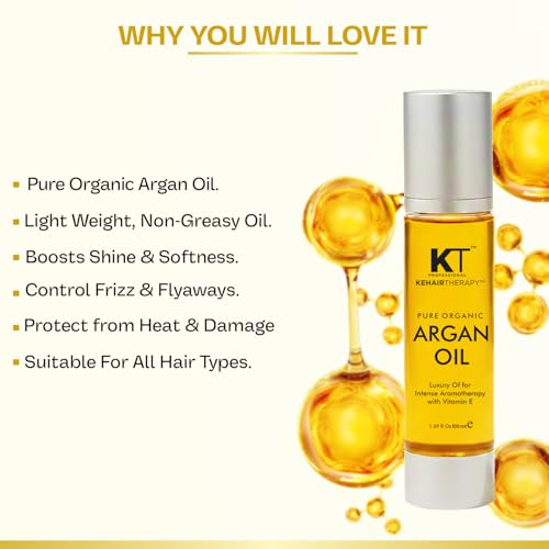 Image of KT Professional Keratin Protein Pure Argan Oil Serum To Repair Damage Hair Strengthen Dull & Dry Hair 50ml.