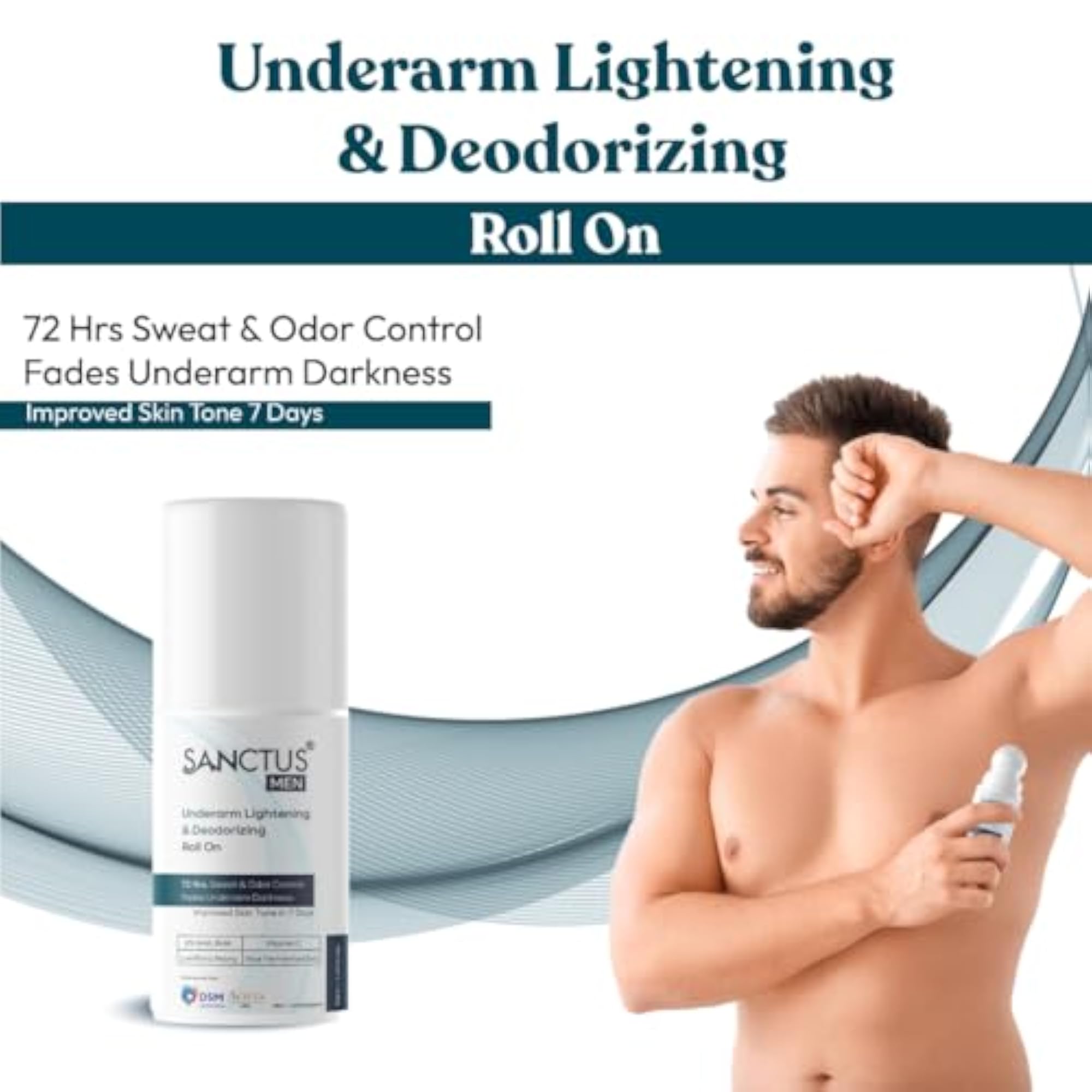 6% AHA BHA Underarm Roll On for Men, Odour Prevention