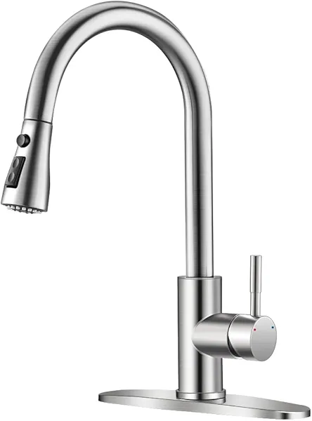 Brushed Nickel Kitchen Faucets with Pull Down Sprayer Kitchen Sink Faucet with Pull Out Sprayer Single Hole Deck Mount Single Handle Stainless Steel Grifos De Cocina 866068SN