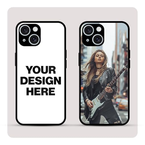 Image of Personalized Back Cover for iPhone 15 Plus | Design Your Own Case with Name, Photo or Logo | PrintShield Hybrid Cover with Soft TPU Grip, Anti-Skid Sides & Scratch Protection