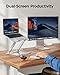 LORYERGO Laptop Stand for Desk, Adjustable & Foldable Laptop Riser for 10-15.6 Inch Laptops, Computer Stand for MacBook/Notebook, Portable Ergonomic Holder Up to 17.6lbs - Silver