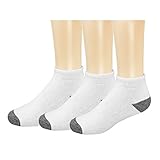 Falari Low Cut Ankle Socks Cotton 921 (10-13, 3-Pack White Grey)