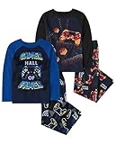 The Children's Place,Long Sleeve Top and Pants 2 Piece Pajamas Sets,2 pack,HALL OF FAMER/,Large (10/12)