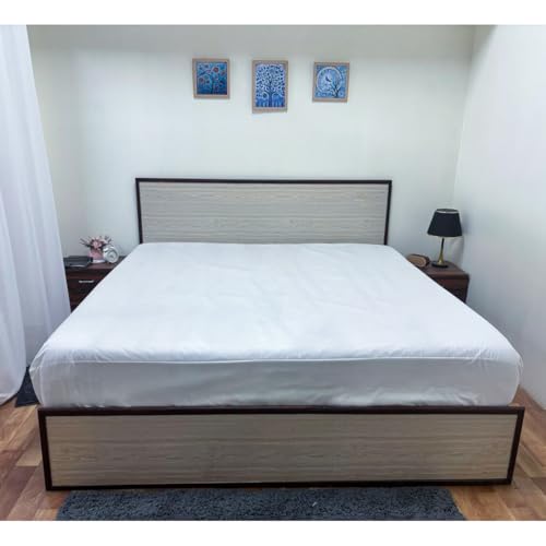 Image of Premium 100 Percent Waterproof Mattress Protector with Elastic Non-Woven | Hypoallergenic Mattress Cover Fitted Bed Protector for Queen Size Bed 60x80 Inch Fit On 10 Inch 5X6.7 Feet, White