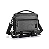 BAGSMART Small Camera Bag for Photographers, Compact Camera Shoulder Bags for DSLR/SLR/Mirrorless Cameras, Waterproof Crossbody Camera Case with Tripod Holder, Grey