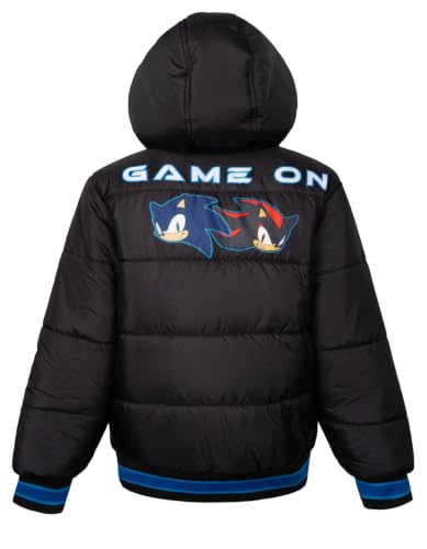 Image of SEGA Sonic the Hedgehog Boys' Zip-Up Hooded Puffer Jacket