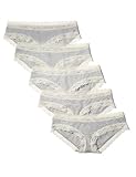 Ligeramente elástica Marca Amazon - IRIS & LILLY BELK014M5, Bragas para Mujer, Gris (Melange Print), M, Pack de 5