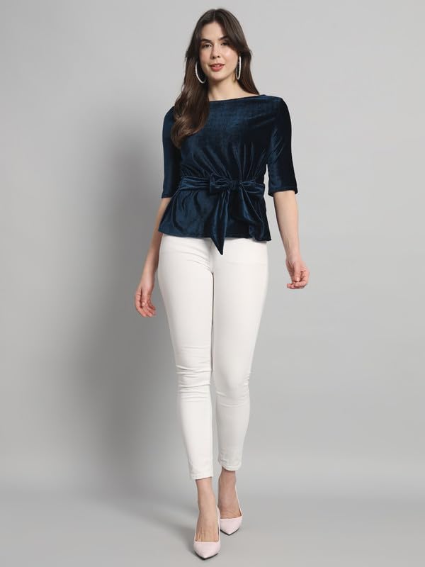Image of Vaararo Women Dress Shirt, Velvet, Regular Fit